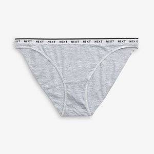 Monochrome Hight Leg Cotton Rich Logo Knickers 4 Pack