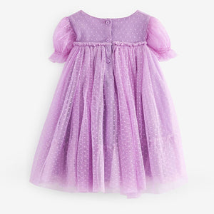 Lilac Purple Mesh Party Dress (3mths-5-6yrs)