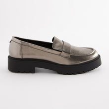 Load image into Gallery viewer, Pewter Metallic Forever Comfort® Chunky Loafers
