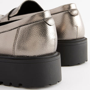 Pewter Metallic Forever Comfort® Chunky Loafers