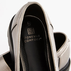 Pewter Metallic Forever Comfort® Chunky Loafers