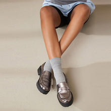 Load image into Gallery viewer, Pewter Metallic Forever Comfort® Chunky Loafers
