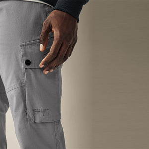 Grey Slim Lightweight Stretch Cargo Utility Trousers