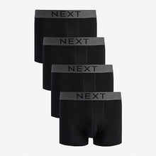 Load image into Gallery viewer, Black 4 pack A-Front Pure 100% Cotton Boxers
