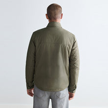 Load image into Gallery viewer, Khaki Green Borg Lined Collared Shacket
