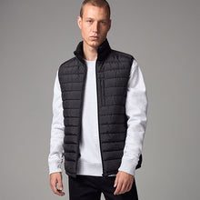 Load image into Gallery viewer, Black Shower Resistant Lightweight Puffer Gilet
