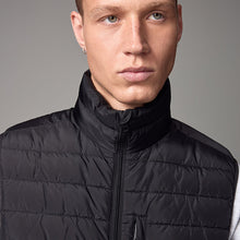 Load image into Gallery viewer, Black Shower Resistant Lightweight Puffer Gilet
