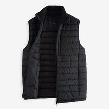 Load image into Gallery viewer, Black Shower Resistant Lightweight Puffer Gilet
