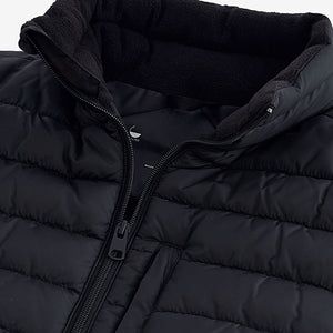 Black Shower Resistant Lightweight Puffer Gilet