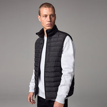 Load image into Gallery viewer, Black Shower Resistant Lightweight Puffer Gilet
