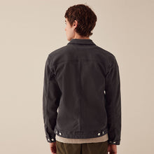 Load image into Gallery viewer, Smoke Grey Denim Trucker Jacket
