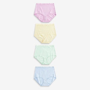 Pastel Colours Full Brief Cotton Rich Logo Knickers 4 Pack