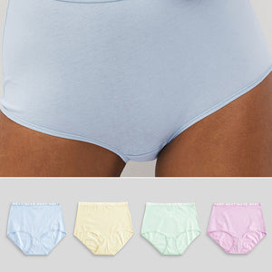 Pastel Colours Full Brief Cotton Rich Logo Knickers 4 Pack