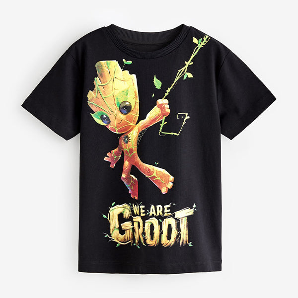 Black Licensed Guardians of the Galaxy Groot T-Shirt (3-12yrs)