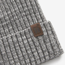 Load image into Gallery viewer, Grey Twist Knitted Rib Beanie Hat (1-13yrs)
