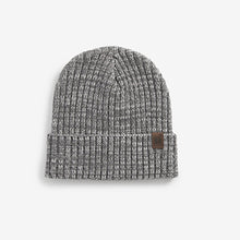 Load image into Gallery viewer, Grey Twist Knitted Rib Beanie Hat (1-13yrs)
