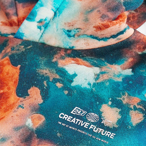 Orange Digital Drippy Smile Graphic Hoodie (3-12yrs)