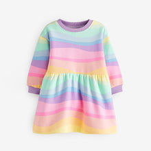 Load image into Gallery viewer, Rainbow Printed Sweat Dress (3mths-6yrs)
