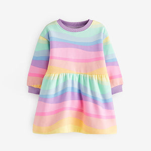 Rainbow Printed Sweat Dress (3mths-6yrs)