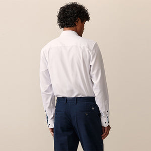White Single Cuff Trimmed Formal Oxford Shirt