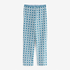 Blue Geo Cotton Short Sleeve Pyjamas