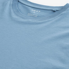 Load image into Gallery viewer, Turquoise Blue Regular Fit Essential Crew Neck Cotton T-Shirt
