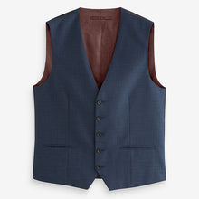 Load image into Gallery viewer, Blue Textured Wool Suit: Waistcoat
