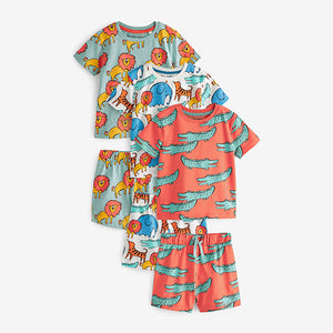 Bright Animal Short Sleeve 3 Pack Pyjama Set