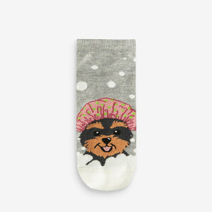 Grey/Purple Dog Spa Trainer Socks 4 Pack