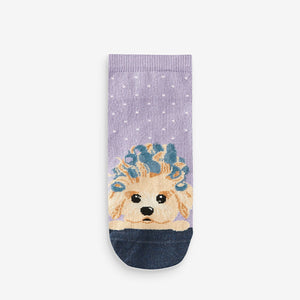 Grey/Purple Dog Spa Trainer Socks 4 Pack