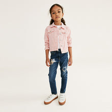 Load image into Gallery viewer, Blue Denim Star Sequin Embellished Skinny Jeans (3-12yrs)
