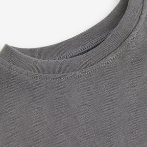 Charcoal Grey Frill Short Sleeve T-Shirt (3mths-6yrs)