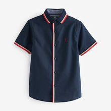 Load image into Gallery viewer, Navy Blue Tipped Collar Shirt (3-12yrs)
