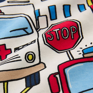 Red/Blue Emergency Vehicles 3 Pack Snuggle Pyjamas (9mths-6yrs)