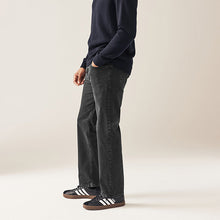Load image into Gallery viewer, Black Single Straight Fit Classic Stretch Jeans
