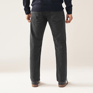 Black Single Straight Fit Classic Stretch Jeans
