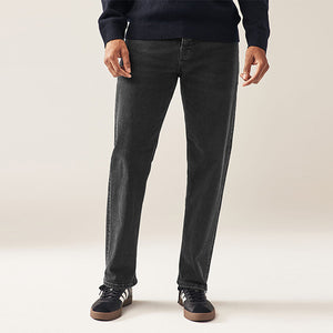 Black Single Straight Fit Classic Stretch Jeans