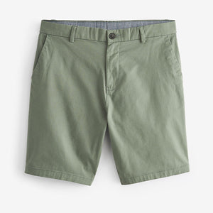 Sage Green Straight Fit Stretch Chinos Shorts