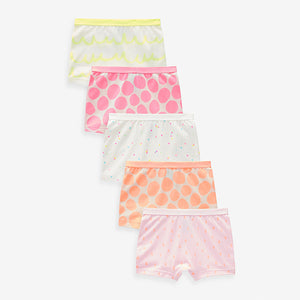 Pink/Orange Short Briefs 5 Pack (2-16yrs)