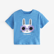 Load image into Gallery viewer, Blue Bunny Short Sleeve 100% Cotton T-Shirt (3mths-5-6yrs)
