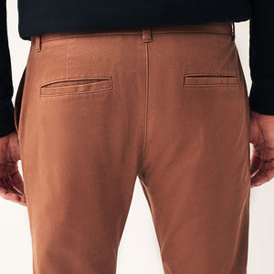 Rust Brown Stretch Chino Trousers