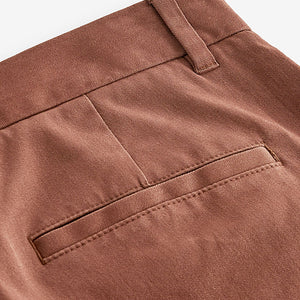 Rust Brown Stretch Chino Trousers