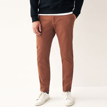 Load image into Gallery viewer, Rust Brown Stretch Chino Trousers
