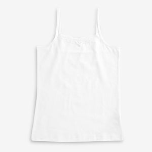 White 5 Pack Strappy Cami Vests  (1.5-12YRS)