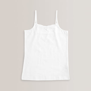 White Strappy Cami Vests 5 Pack (3-12yrs)