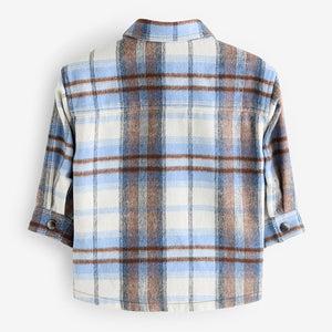 Blue/Brown Check Long Sleeve Check Overshirt (3mths-6yrs)