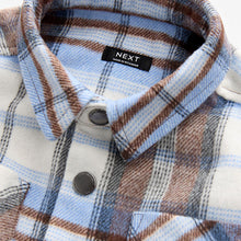 Load image into Gallery viewer, Blue/Brown Check Long Sleeve Check Overshirt (3mths-6yrs)
