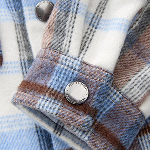 Blue/Brown Check Long Sleeve Check Overshirt (3mths-6yrs)