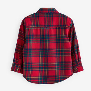 Red tartan Character Long Sleeve Check 100% Cotton Shirt (3mths-6yrs)