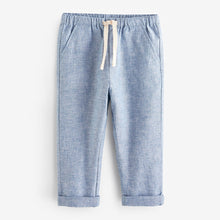 Load image into Gallery viewer, Chambray Blue Linen Blend Pull-On Trousers (3mths-5-6yrs)
